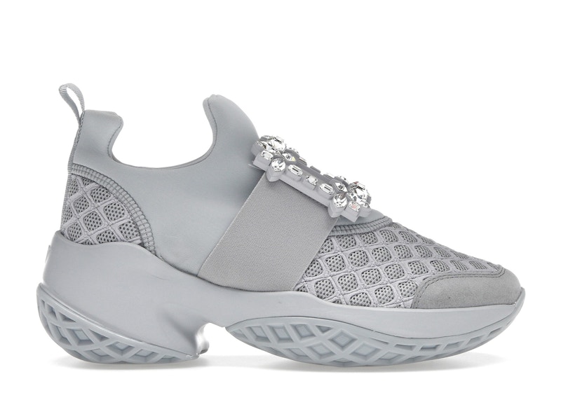 (Women) Roger Vivier Viv' Run Fabric Grey Crystal Buckle RVW50624180T5V1U52