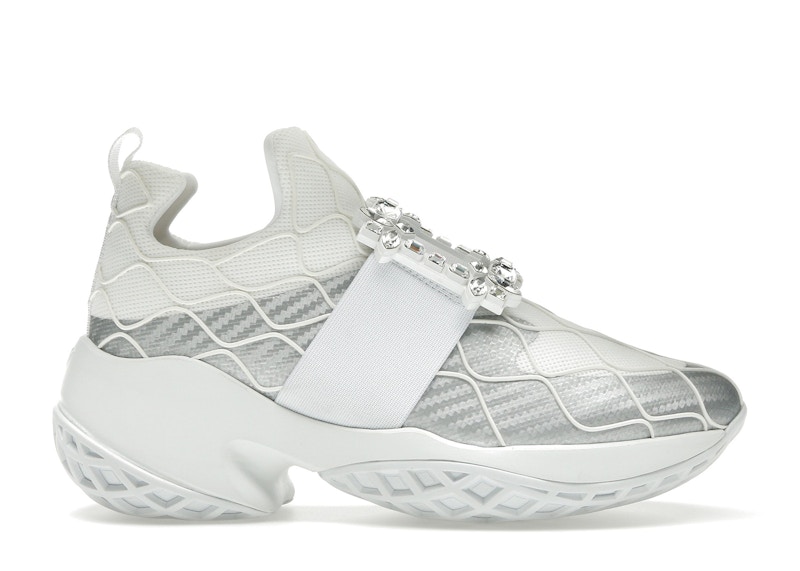 (Women) Roger Vivier Viv' Run Fabric Silver Crystal Buckle RVW50636780T6O0906