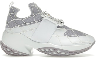 (Women) Roger Vivier Viv' Run Fabric White Purple Crystal Buckle RVW50636780T6O0FRE (Women) Roger Vivier Viv' Run Fabric White Purple Crystal Buckle RVW50636780T6O0FRE