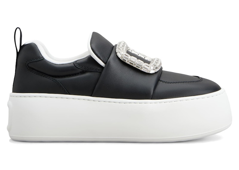 (Women) Roger Vivier Viv' Up Black White Crystal Buckle RVW73938910LE9B999