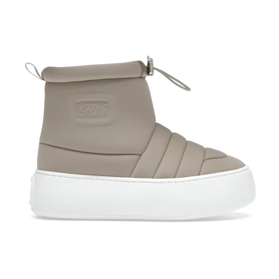 (W) Roger Vivier Viv' Winter Puffy Ankle Boots Beige Crystal Buckle