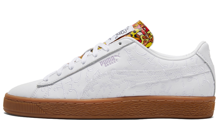 Romero Britto x Puma Basket 'Embroidered - White Gum' 381095-01