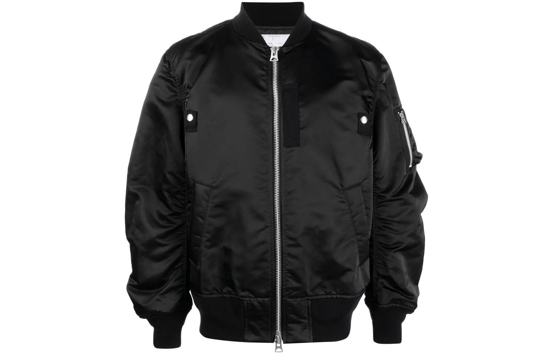 Order サカイ ブラック キルト 長袖 ジャケット ジッパー付き. SCM051001