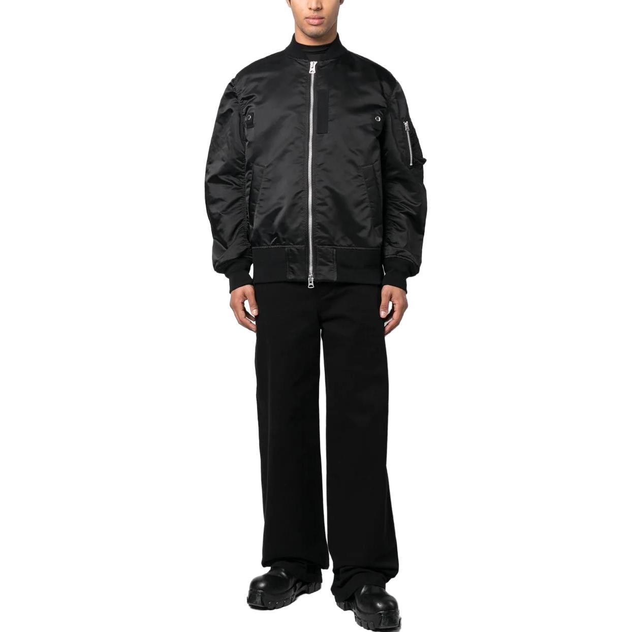 Lookbook サカイ ブラック キルト 長袖 ジャケット ジッパー付き. SCM051001