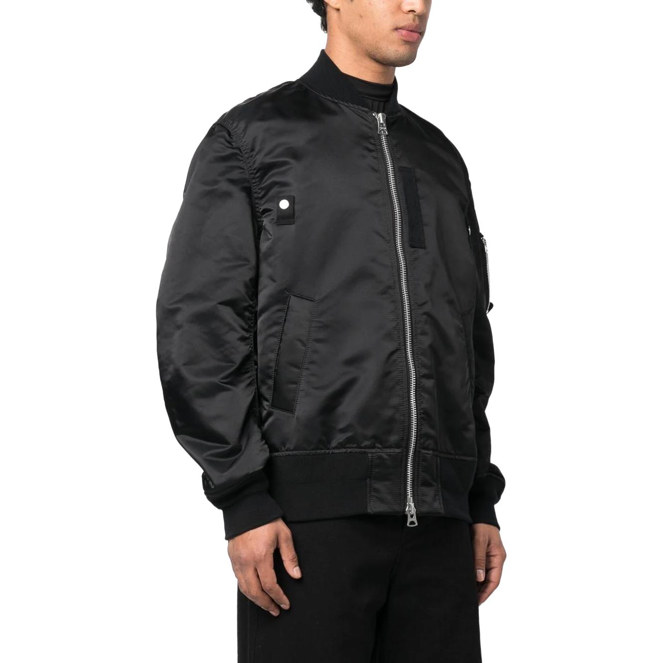 Purchase サカイ ブラック キルト 長袖 ジャケット ジッパー付き. SCM051001