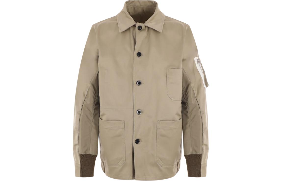 Order サカイ ブラウン 長袖 ボタンアップ ジャケット ポケット付き. 24-03316M-639