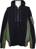 Sacai Colorblock Zip-Up Hoodie Jacket - Black SCM-219-212 Sacai Colorblock Zip-Up Hoodie Jacket - Black SCM-219-212