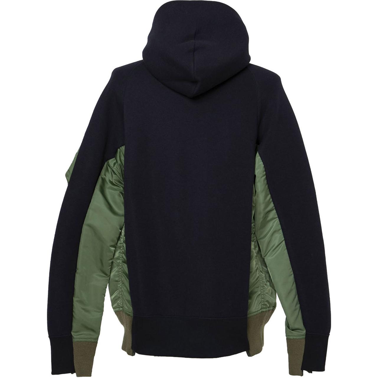 Lookbook サカイ カラーブロック ジップアップ フーディ ジャケット - ブラック SCM-219-212