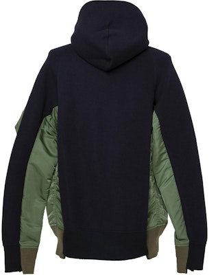 サカイ カラーブロック ジップアップ フーディ ジャケット - ブラック SCM-219-212 Lookbook サカイ カラーブロック ジップアップ フーディ ジャケット - ブラック SCM-219-212