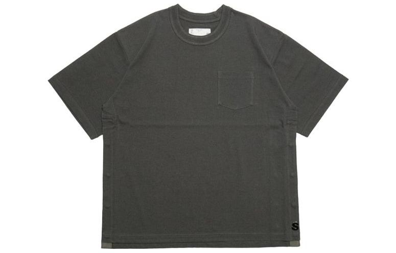 Sacai  Loose Fit Crewneck Plain Grey T-Shirt. SC-M073326