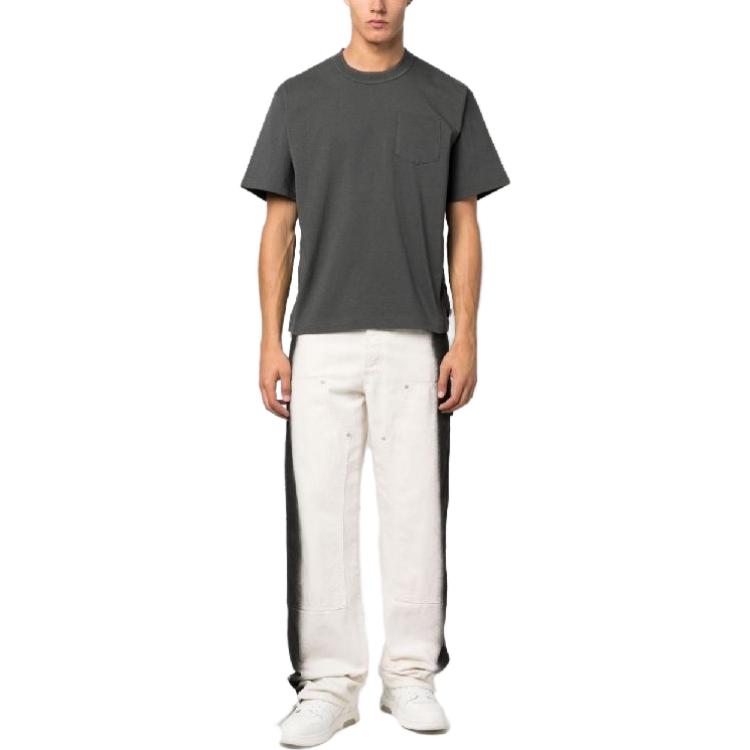 Lookbook サカイ ルーズフィット クルーネック 無地 グレー Tシャツ SC-M073326