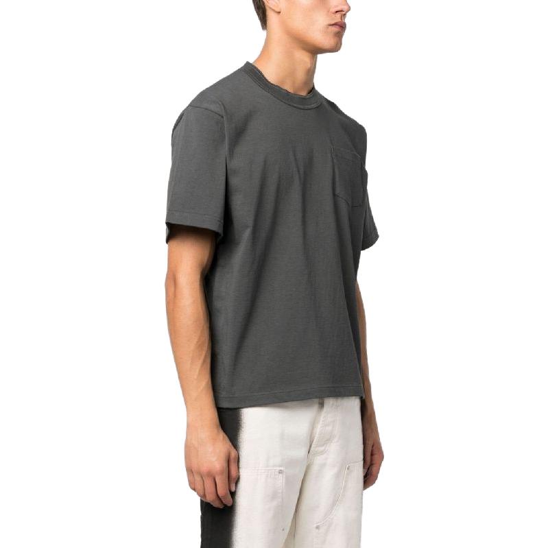 Purchase サカイ ルーズフィット クルーネック 無地 グレー Tシャツ SC-M073326