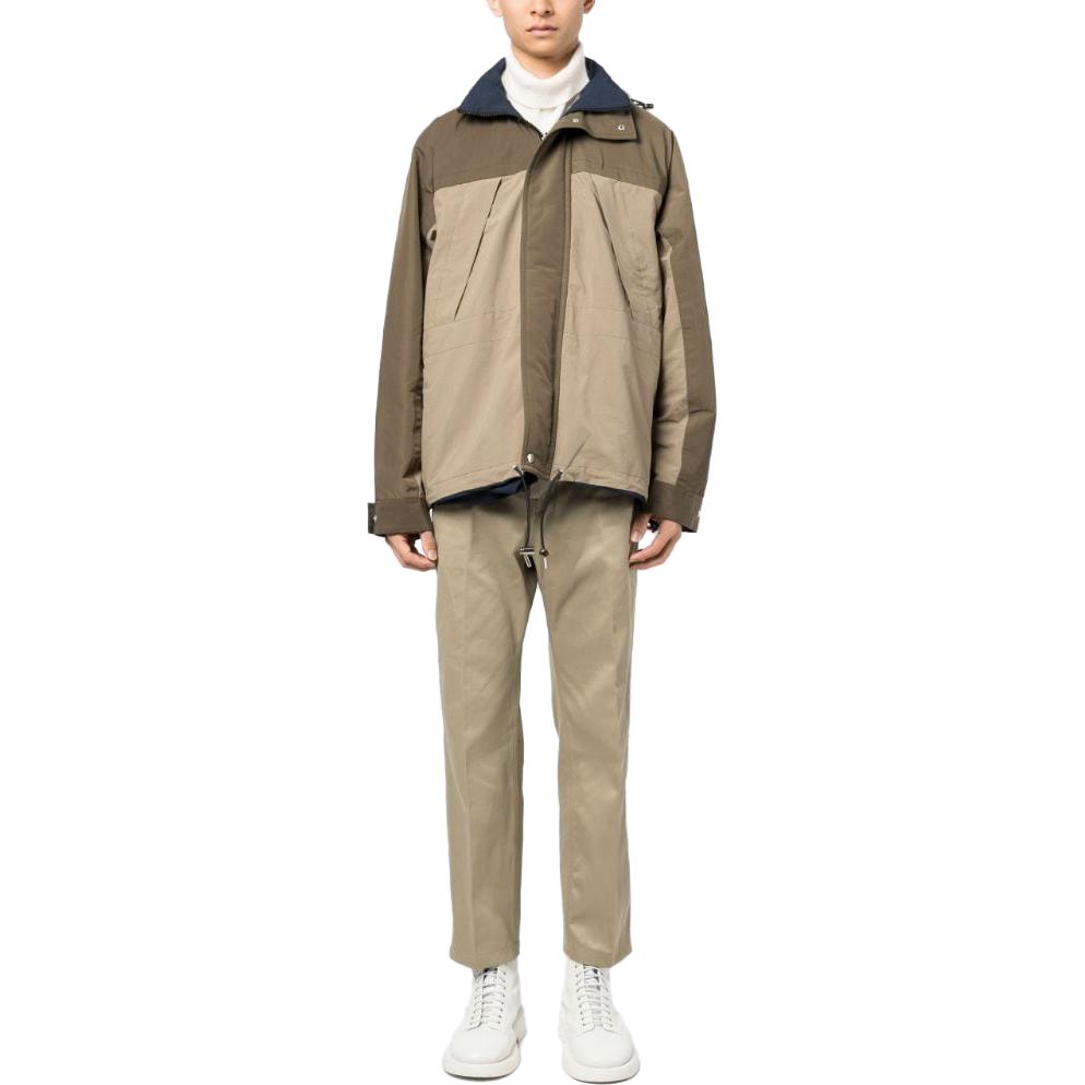 Lookbook サカイ ルーズフィット ハイネック リバーシブルジャケット カーキカラー 23-03139