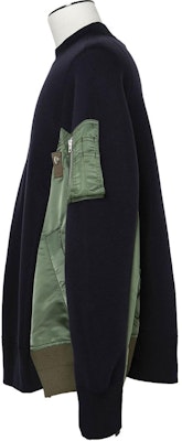 サカイ プルオーバー クルーネック スウェットシャツ ネイビー 長袖. SCM-221-212 Shop サカイ プルオーバー クルーネック スウェットシャツ ネイビー 長袖. SCM-221-212