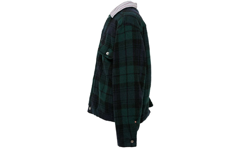 Shop Sacai 可翻轉綠色領口外套 23-03192M-576