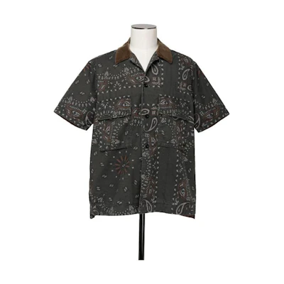 Sacai Short-Sleeve Button-Up Shirt All-Over Print Gray 23-03153M-301s