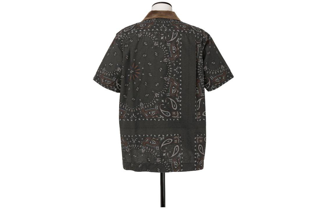 Lookbook サカイ ショートスリーブ ボタンアップシャツ オールオーバープリント グレー 23-03153M-301s