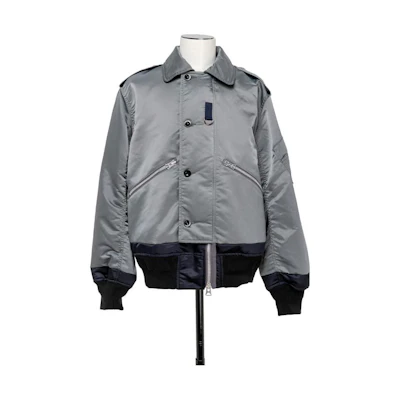 Sacai Single-Breasted Cotton Jacket Gray 23-03164M-326