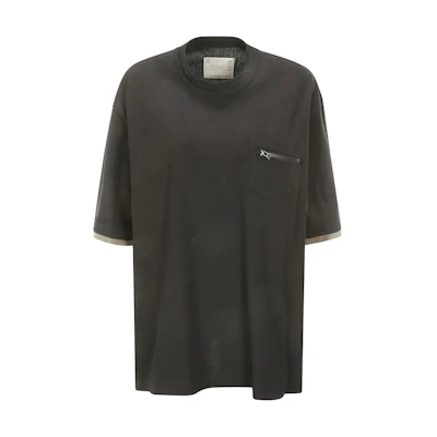 Sacai Solid Color Crewneck T-Shirt Vintage Style 2403376M-234