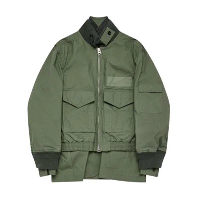 Sacai Two-in-One Long Sleeve Jacket Army Green 24-03431M-840