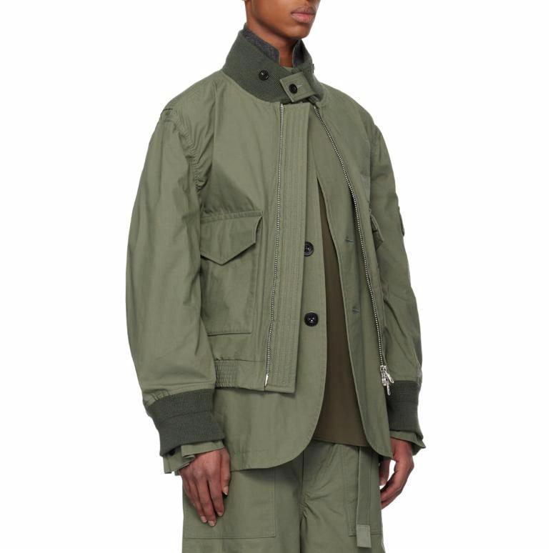 Purchase サカイ ツーインワン 長袖ジャケット アーミーグリーン 24-03431M-840