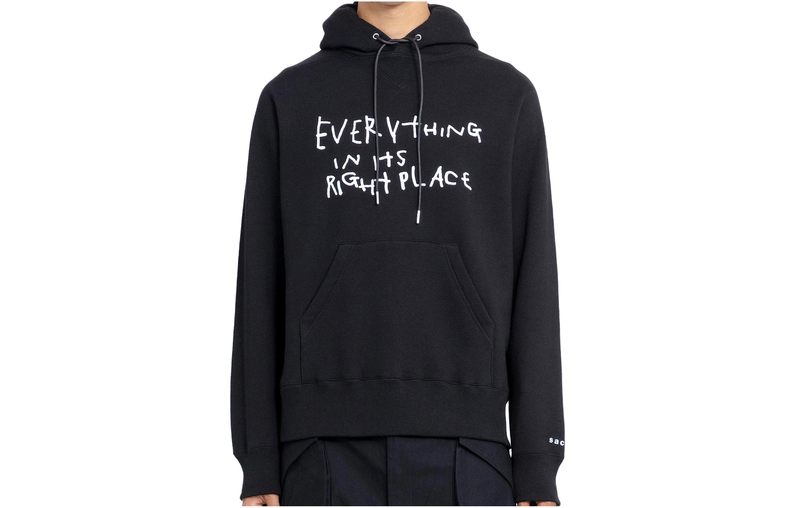 Sacai Black Alphabet Print Hoodie 23-0647S-001