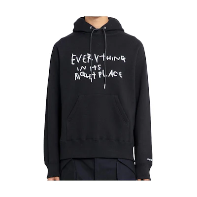 Sacai Black Alphabet Print Hoodie 23-0647S-001