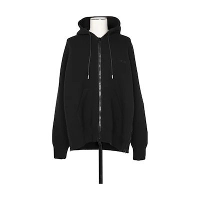 Sacai Black Logo Embroidered Zip Hoodie 23-03255M-001