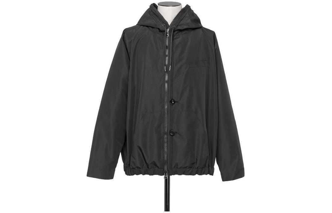 Sacai Black Long-Sleeve Jacket with Hood and Zipper Design 24-03399M-001