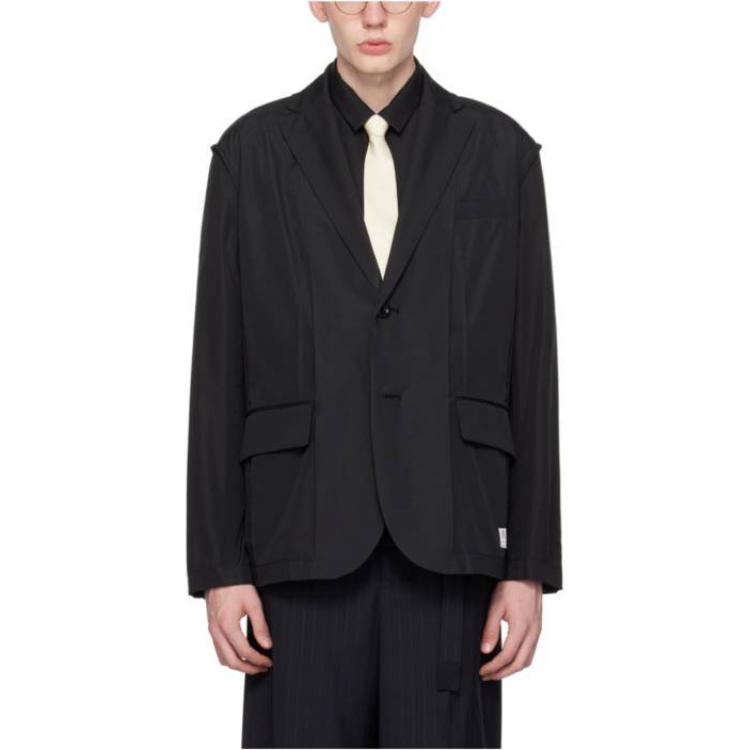Sacai Black Single-Breasted Long-Sleeve Jacket for Men 24-03363M-001