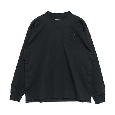 Sacai Black Solid Color Crewneck Long Sleeve Sweatshirt SCM-086-101
