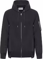 Sacai Black Solid Color Slim Fit Zip-Up Hoodie Jacket for Men SCM-219-002 Sacai Black Solid Color Slim Fit Zip-Up Hoodie Jacket for Men SCM-219-002