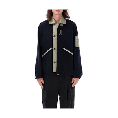 Sacai Black Spliced Lapel Button-Up Jacket 23-03115201