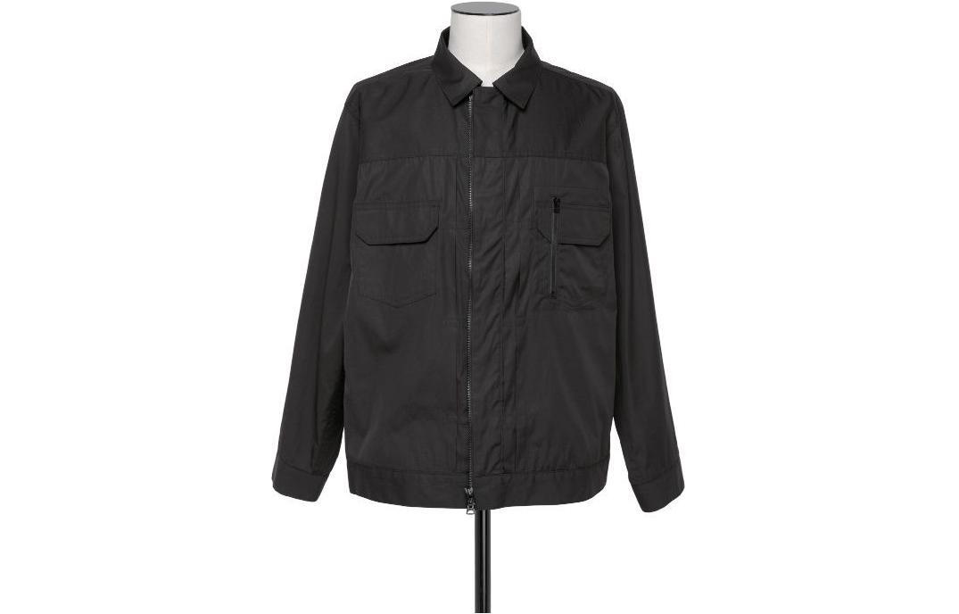 Sacai Black Zip-Up Collared Jacket with Solid Color Design 24-03404M-001