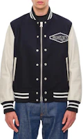 Sacai Blue Colorblock Baseball Collar Zip Jacket Outerwear 24-03523M257 Sacai Blue Colorblock Baseball Collar Zip Jacket Outerwear 24-03523M257