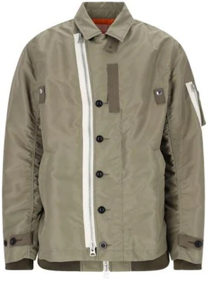Sacai Brown Monochrome Collar Button Logo Jacket for Men 2403320M-535 Buy Sacai Brown Monochrome Collar Button Logo Jacket for Men 2403320M-535