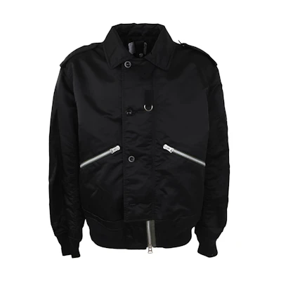 Sacai Casual Collar Solid Single-Breasted Jacket Black 23-03164M001
