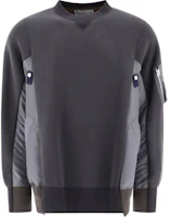 Sacai Colorblock Crewneck Pullover Sweatshirt Dark Gray SCM-221-339 Sacai Colorblock Crewneck Pullover Sweatshirt Dark Gray SCM-221-339