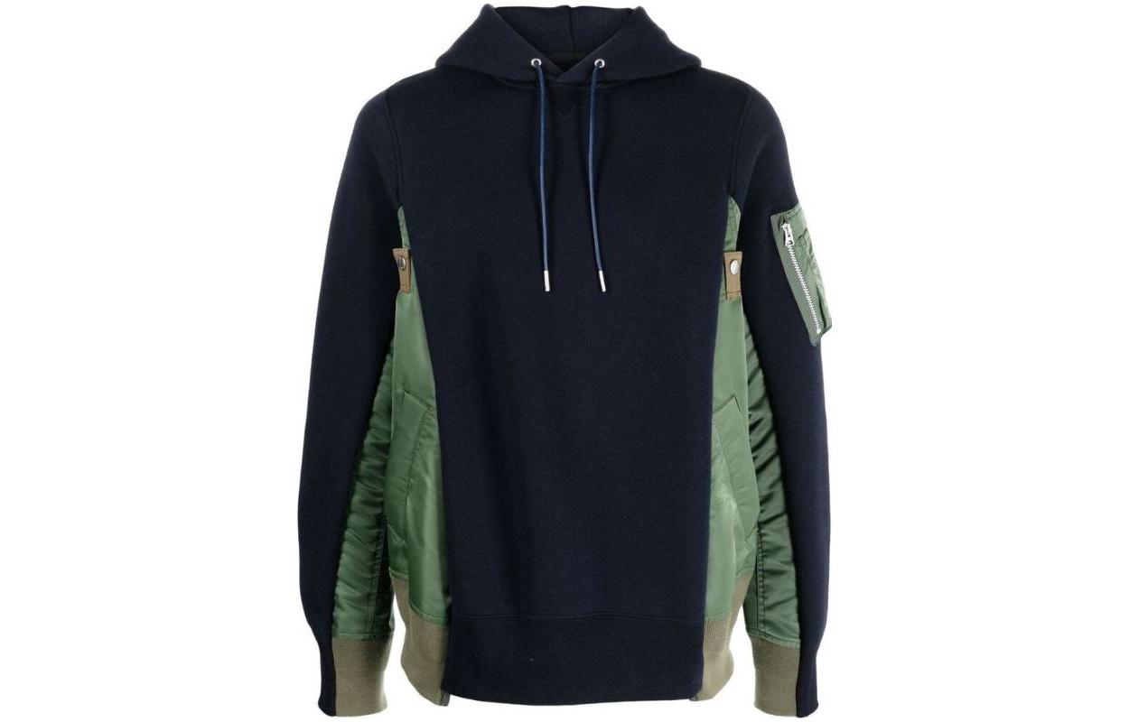 Sacai Colorblock Drawstring Pullover Hoodie Black SCM057212