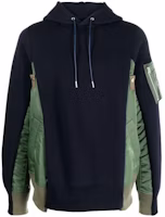 Sacai Colorblock Drawstring Pullover Hoodie Black SCM057212 Sacai Colorblock Drawstring Pullover Hoodie Black SCM057212