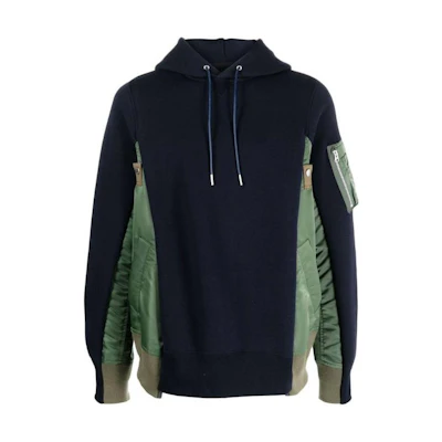 Sacai Colorblock Drawstring Pullover Hoodie Black SCM057212