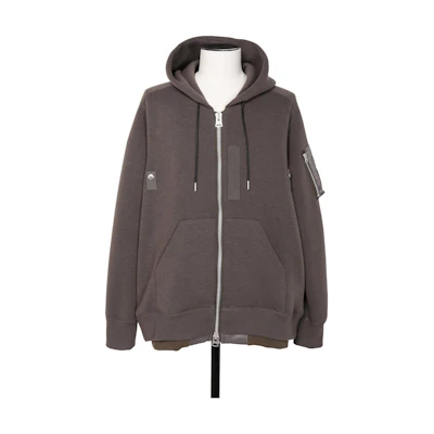 Sacai Colorblock Loose Fit Hoodie Zipper Long Sleeve Sweatshirt Grey Beige Men 24-03335M-550