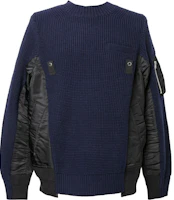 Sacai Colorblock Zip Pullover Crewneck Sweatshirt Blue SCM-083-201 Sacai Colorblock Zip Pullover Crewneck Sweatshirt Blue SCM-083-201