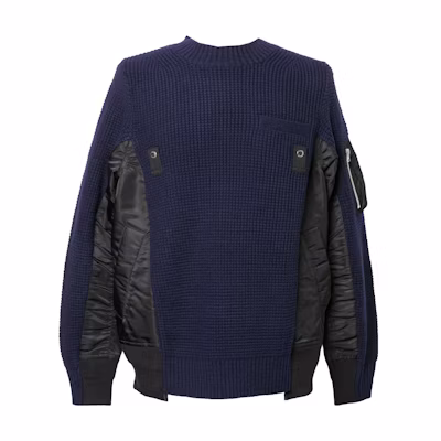 Sacai Colorblock Zip Pullover Crewneck Sweatshirt Blue SCM-083-201