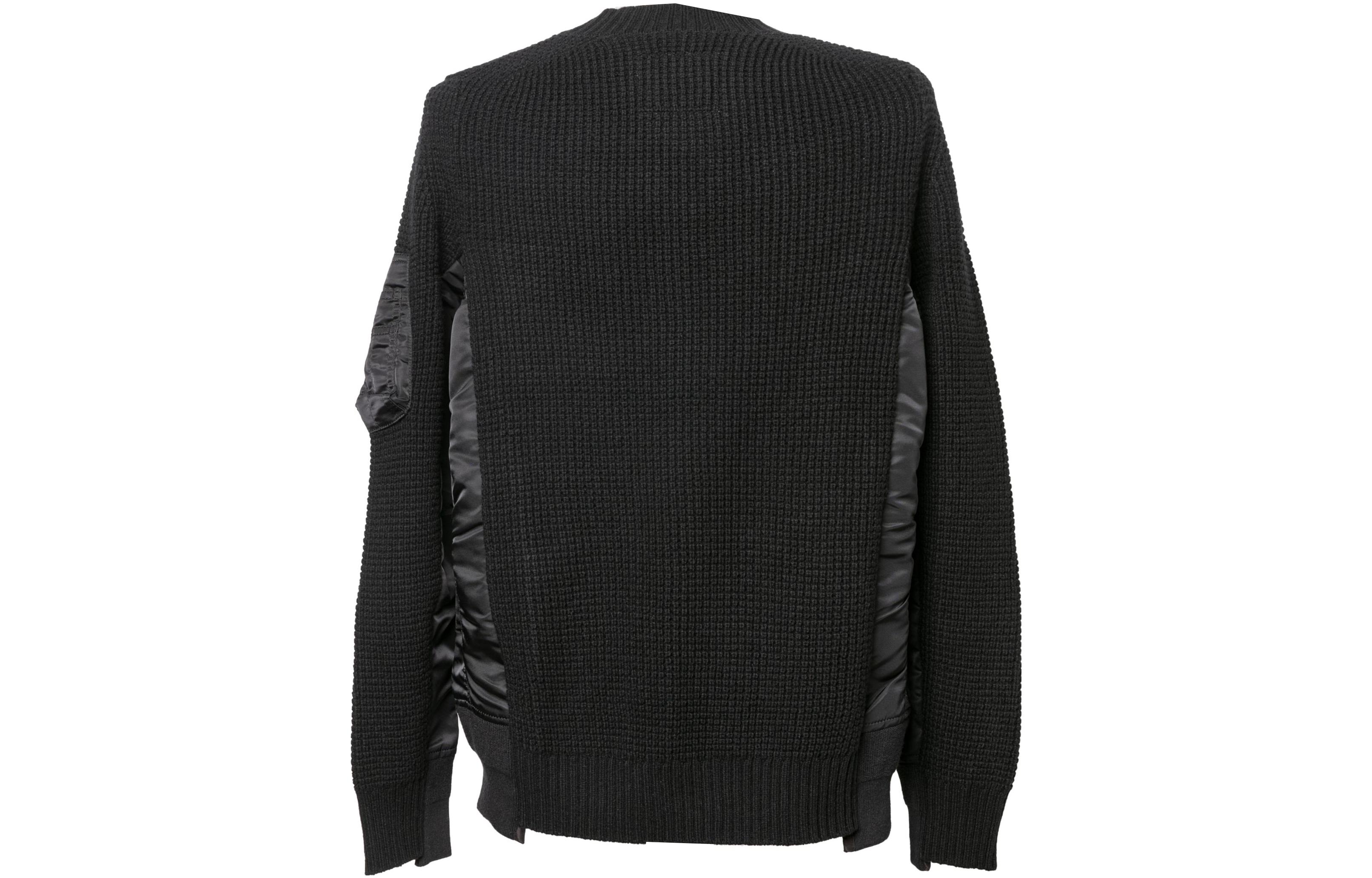 Sacai Colorblock Zip Pullover Sweatshirt Black SCM-083-001