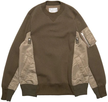 사카이 크루넥 스웨트셔츠 베이지 패치워크 포켓 디자인 SCM-058DBG Buy 사카이 크루넥 스웨트셔츠 베이지 패치워크 포켓 디자인 SCM-058DBG