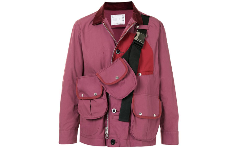 Sacai Detachable Pocket Shirt Jacket Red 20-02322