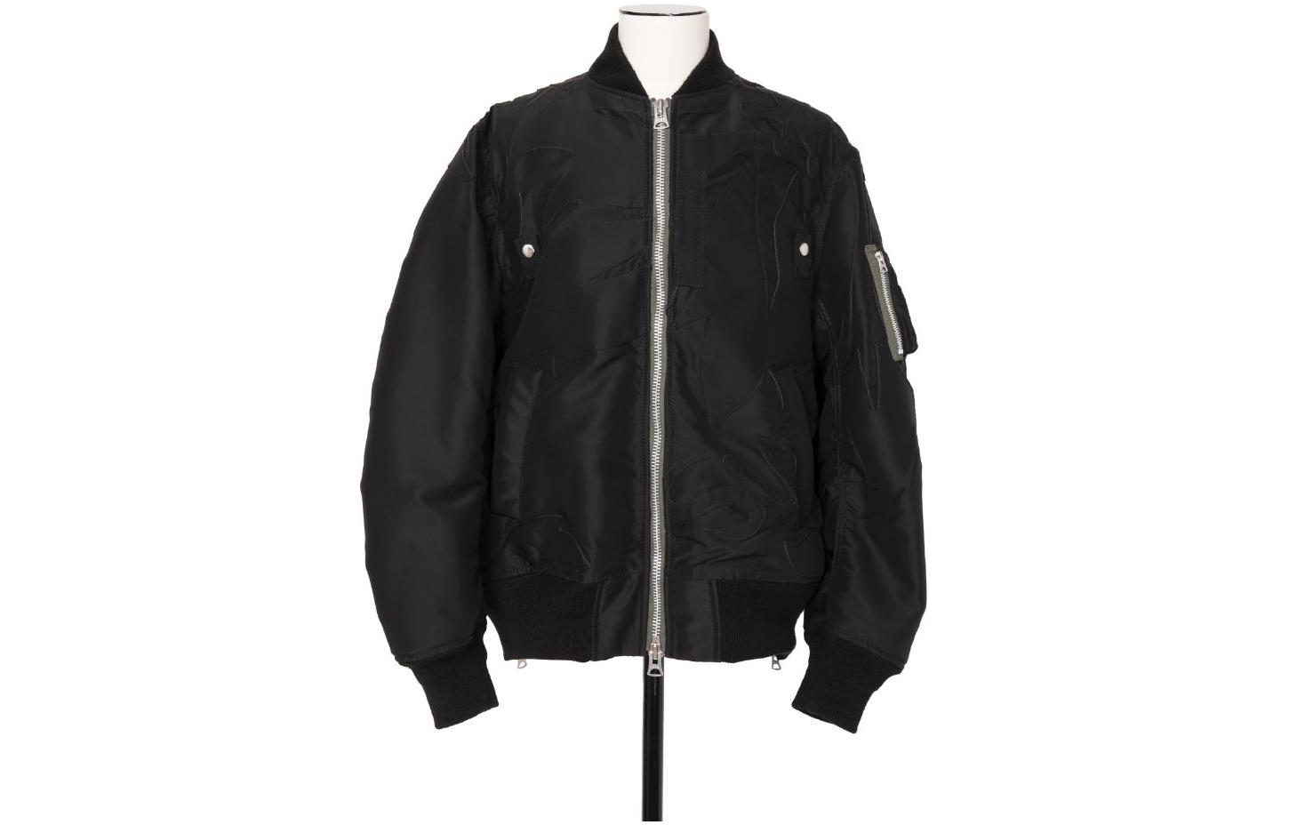 Sacai Embroidered Trim Zipper Long Sleeve Jacket Black Men’s 24-03319M-001