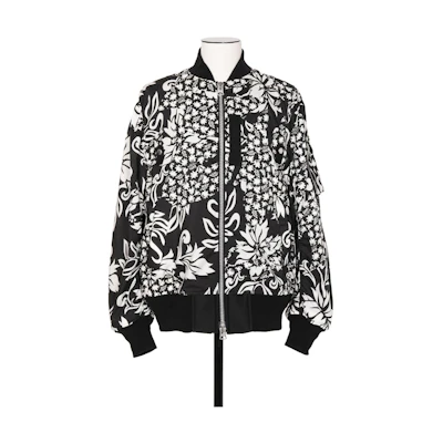Sacai Floral Embroidered Patchwork Jacket Black 24-03285M-001