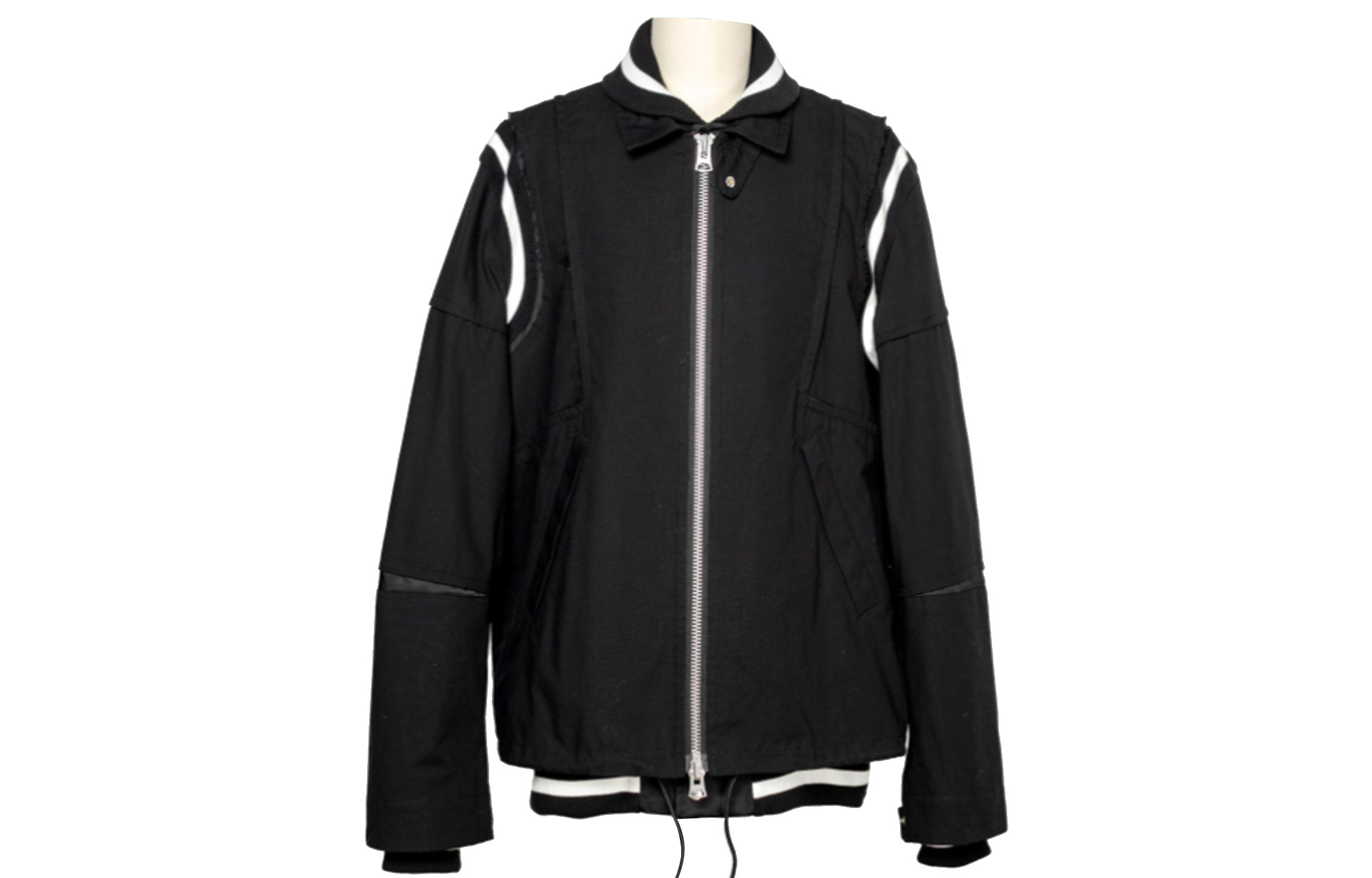 Sacai FW21 Black Cotton Oxford Belted Jacket 21-02593M